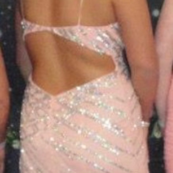 Sparkly Peach Prom Dress - Picture 4 of 4